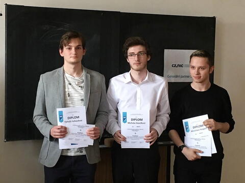 3. místo v SOČ 2019 v kategorii Informatika - Tomáš Faltejsek, Michal Havelka a Miroslav Varga