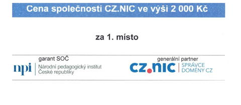 Zvláštní cena CZ.NIC za vítězství v celostátním kole SOČ v oboru Informatika.