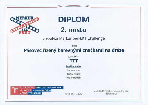 2. místo Merkur PerFEKT Challenge 2019 - diplom