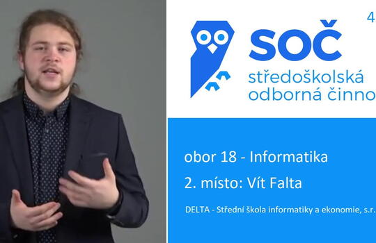 2. místo v celostátním kole Středoškolské odborné činnosti 2020/21