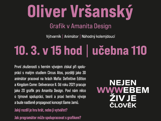 Nejen webem… Oliver Vršanský: jaké je být animátorem v herním studiu