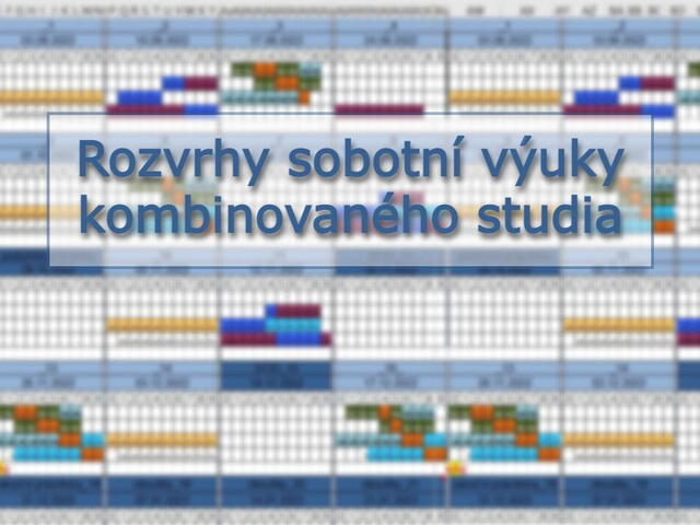 Sobotní rozvrh kombinovaného studia pro školní rok 2022/23