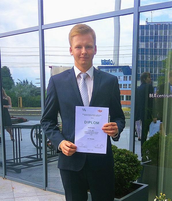 Daniel Krejčí - vítěz celostátního kola  40. ročníku Středoškolské odborné činnosti - obor Informatika