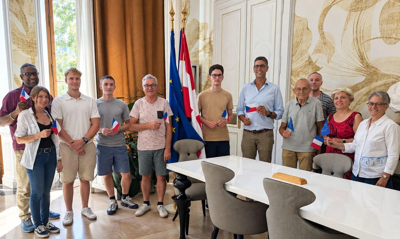 Přivítání stážistů starostou Albertville